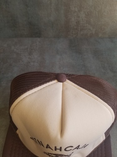 VTG Men's brown/tan Mesh Snapback Trucker Hat ISTNAHCAJA 1984 Hog/Pig # 56398 - Imagen 6 de 12