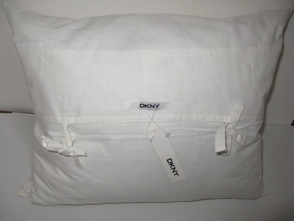 DKNY Breezy Leaf Embroidered Stripe Decorative throw pillow NWT - Image 2 of 3