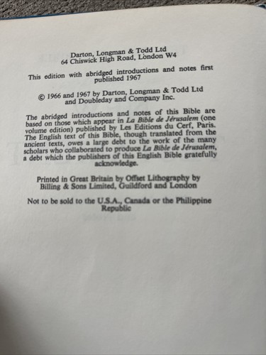 Vintage New Testament Of The Jerusalem Bible 1967 Hardcover Rare School Edition - Picture 4 of 6