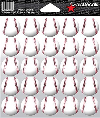 Baseball Helmet Decals Sticker Set (100 Decals) 1'' The Original Award Decals ...