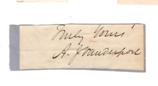 Aaron J. Vanderpoel (1825-1887) Signed Clip Autographed / Lawyer Andrew Johnson