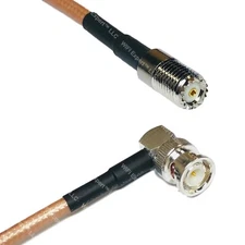 RG400 MINI UHF FEMALE to BNC MALE ANGLE RF Cable FAST-SHIP LOT