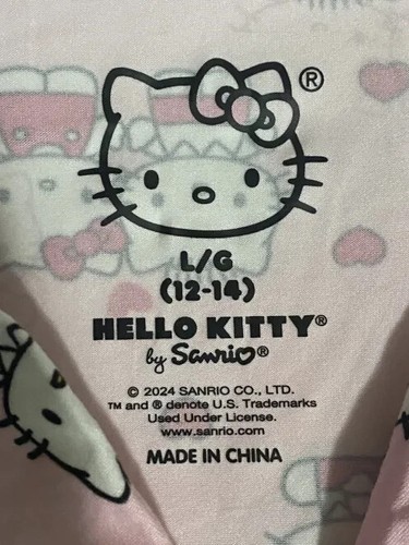 Hello Kitty & Dear Daniel Valentines Day Hearts Pink Pajama Set Size Large NWT - Picture 7 of 9