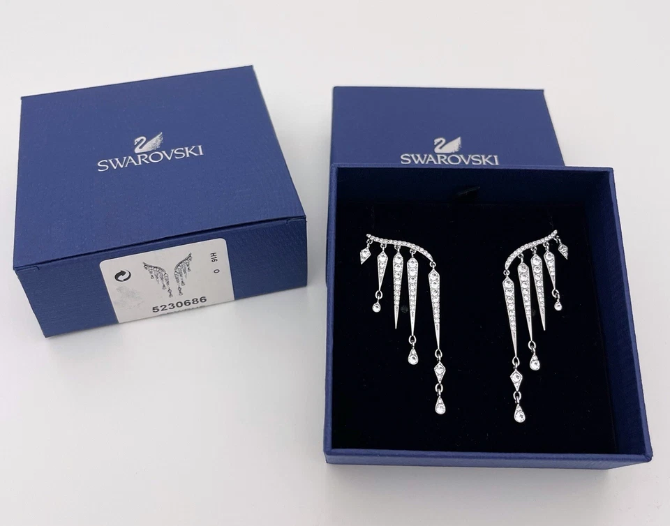 Swarovski originale orecchini donna mod. FLAME a cascata con pavè di cristalli - Immagine 4 di 4