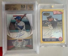 Gleyber Torres 2 card auto lot Elite Extra Ed & 5/10 Onyx