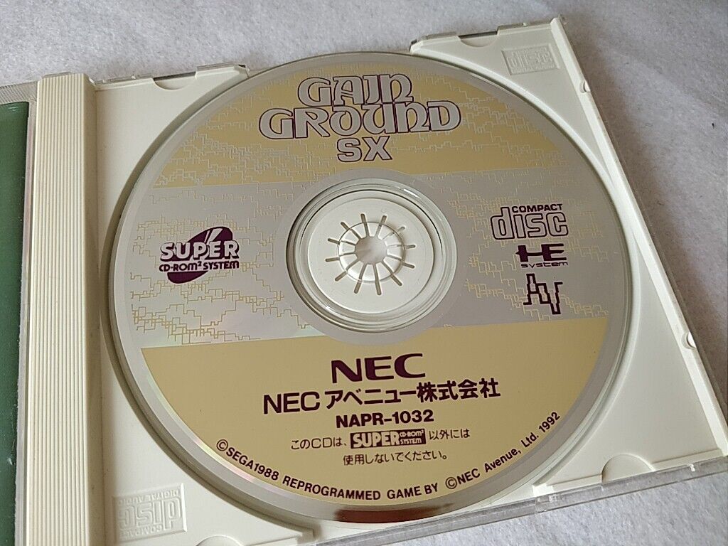 Gain Ground SX NEC PC engine CD-ROM2 Game CD,W/Spine Card Gain Ground SX NEC PC engine CD-ROM2 Game CD,W/Spine Card