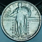 1918 S Standing Liberty Quarter 25C Ungraded Choice 90% Silver US Coin CC30195