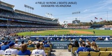 7/12/26  Dodgers vs Diamondbacks  (4 Field Seats Aisle Behind Visitors Dugout)  