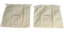 Salvatore Ferragamo Italy Large 17 x16 Cotton Cream/Beige Dust Storage Bag Set