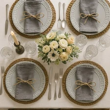 Square Nest Blue Scalloped Porcelain Luncheon Plates Set of 4 9.25” Shabby Chic