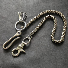 Solid brass Stainless steel Wallet chain Vintage finish Handmade in Japan ZWSA