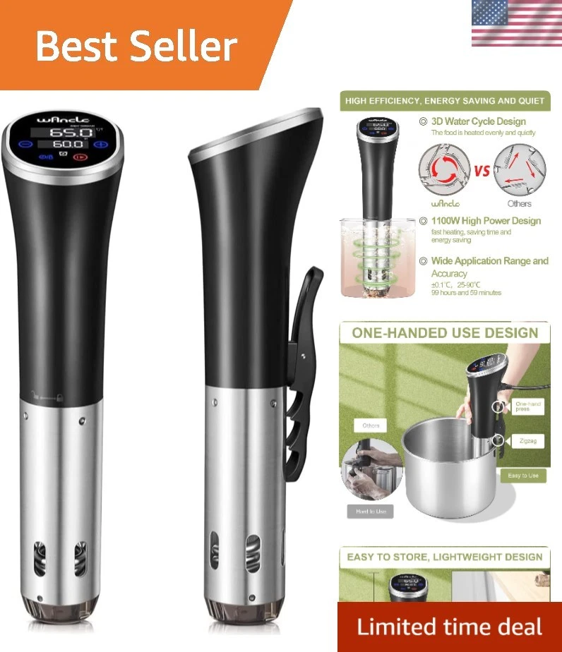 Sous Vide, Sous Vide Cooker 1100W Waterproof Thermal Immersion Circulator Wit...
Opens in a new wind