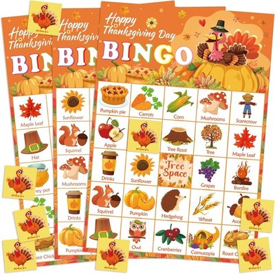 Thanksgiving Crafts for Kids | Bingo Cards - 24 Players...