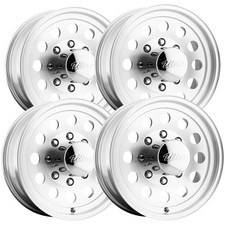 (Set of 4) Pacer 62 Smooth Mod Trailer 16x6 8x6.5" +0mm Machined Wheels Rims