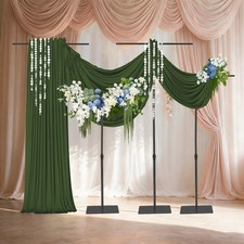 Black Wedding Backdrop Stands 4PCS 80-240cm Adjustable Height Backdrop Stands