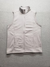 Lands End Vest Kids Medium 10-12 Gray Fleece Zip Front Pockets Stand Collar