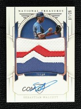 2024 Panini National Treasures Holo Silver 7/25 Sebastian Walcott Auto 09ou