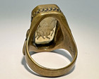 Vintage Brass Glass Intaglio Cameo Signet Ring Size 7.25 — photo 3