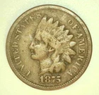1875 Indian Head Cent VG9 Details ED Full Date Better Detail US Penny