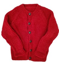 Wool Button Down Sweater Maroon Vintage Unisex Toddler 2T - 3T Good