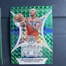 Panini 2023-24 Mosaic Shai Gilgeous-Alexander Epic Performers Green Prizm #1