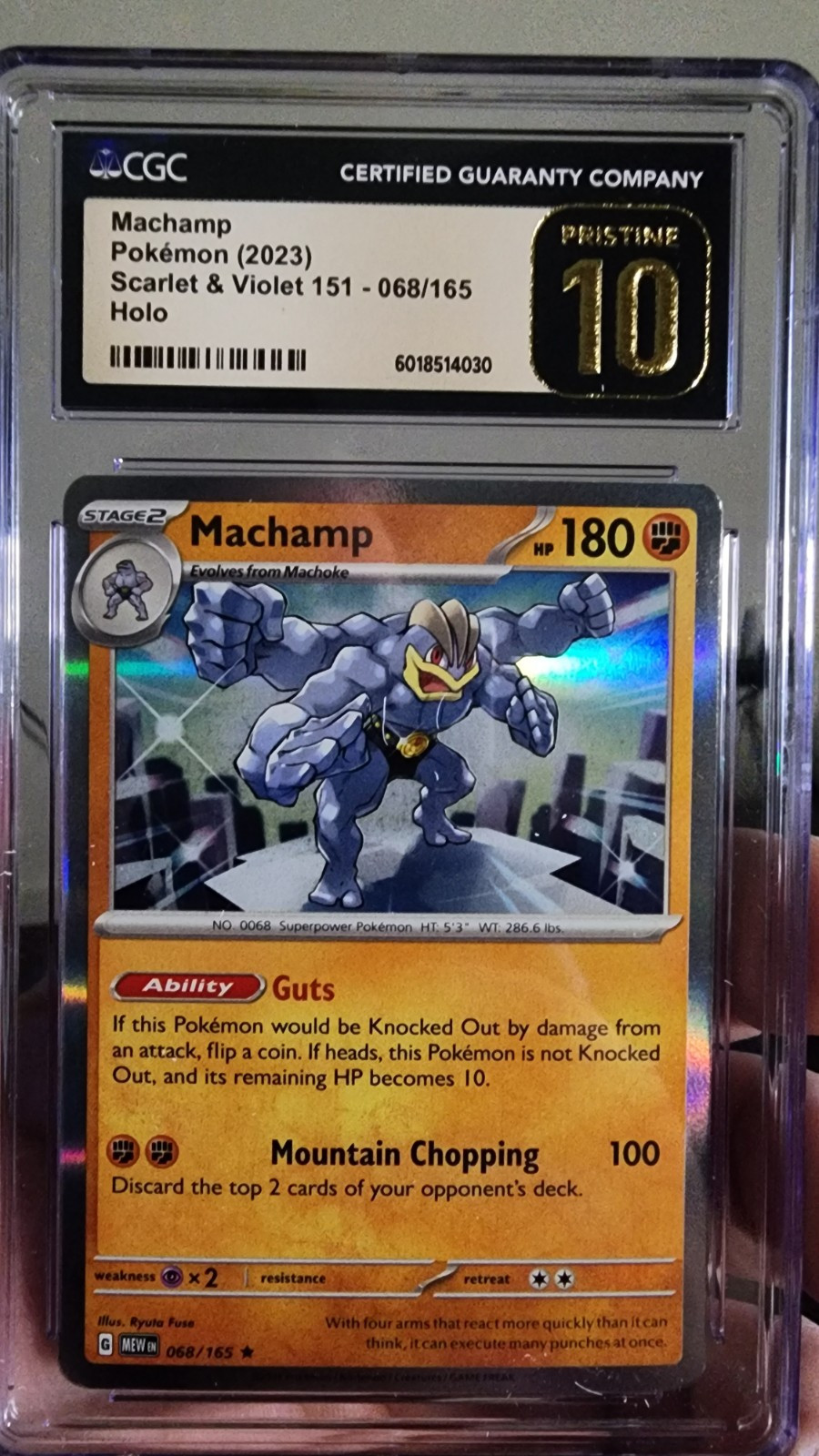 POP 1 Machamp Holo Pokemon Scarlet & Violet 151 CGC Pristine 10 068/165