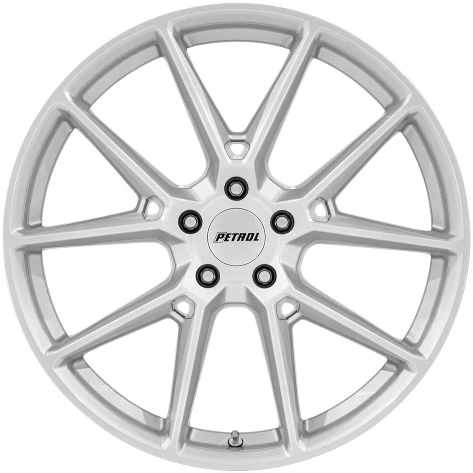 20x8.5 +40 Petrol PE002 P1E 5x115 Gloss Silver Wheels (Set of 4) - Image 3 of 3