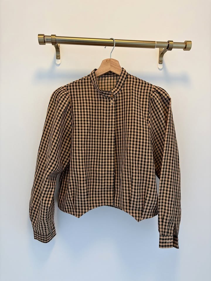 Vintage Gingham Button Down from Berlin Size S - image 1