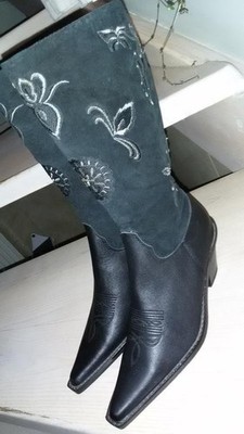 Women Oak Tree Farms Boots Black Leather 37