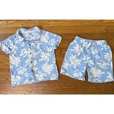 Penguin Boys' Light Blue Linen Blend Shorts Outfit Size 4