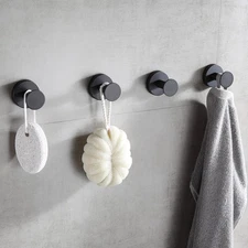 4 Pcs Suction Cup Hooks Removable No Drill Shower Towel Hook for Glass Tile Door