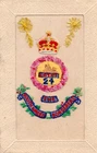 SOUTH WALES BORDERERS REGIMENT: RARE WW1 EMBROIDERED MILITARY SILK POSTCARD