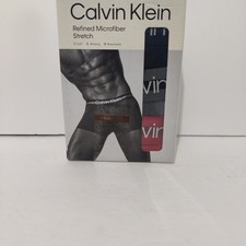 Image of Calvin Klein 3-Pack Men’s Low Rise Trunks – Size Medium Blue Black, Gray