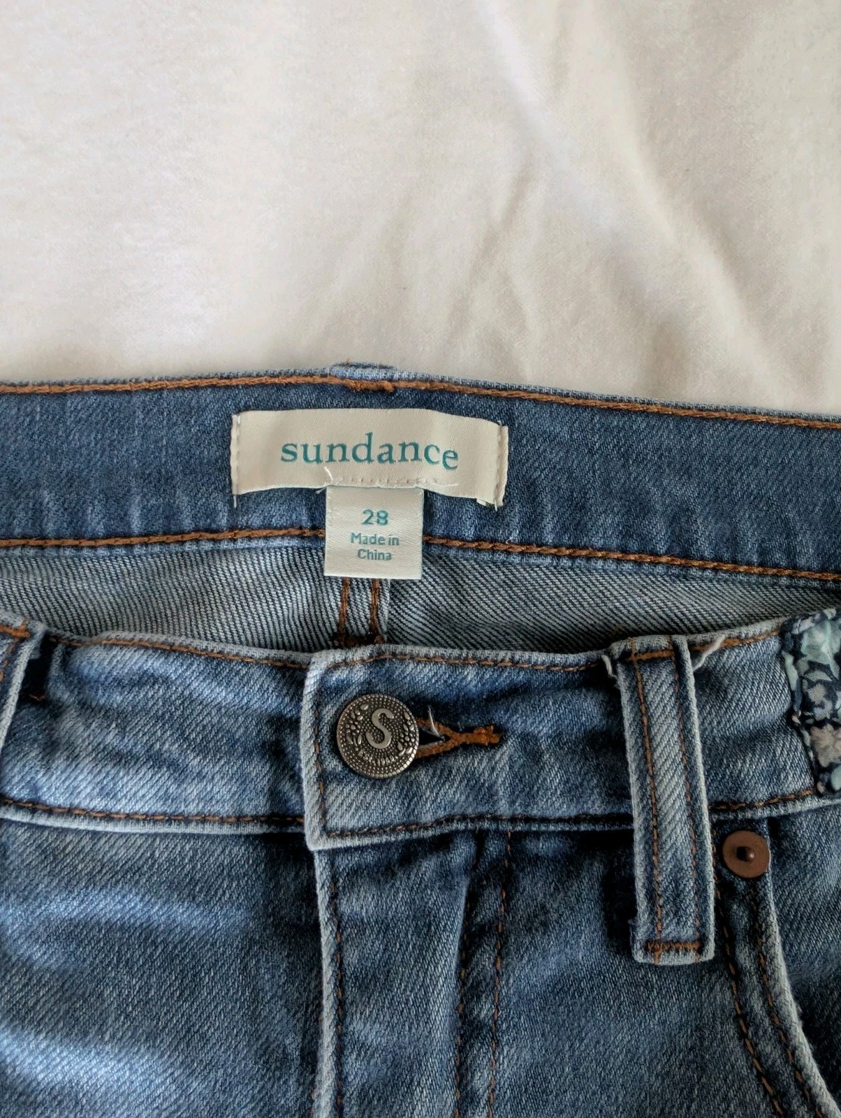 Sundance Elise Patchwork Embroidered Straight Leg… - image 8