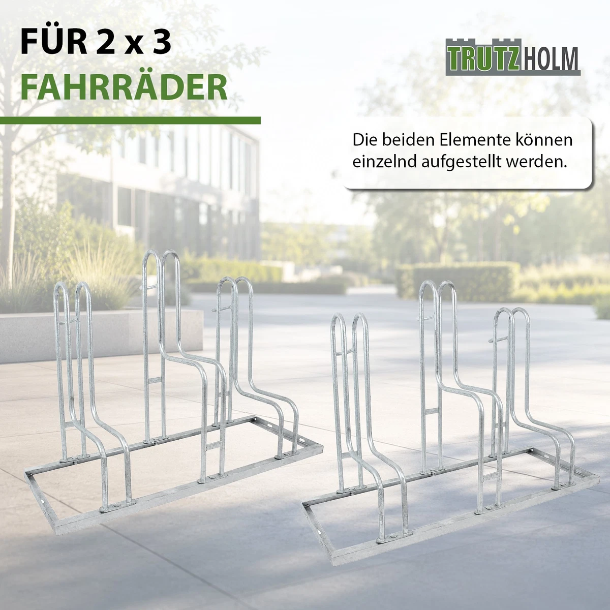 Fahrradständer  für 6 Fahrräder Reihenparker Mehrfachständer Hoch-Tief Stellung