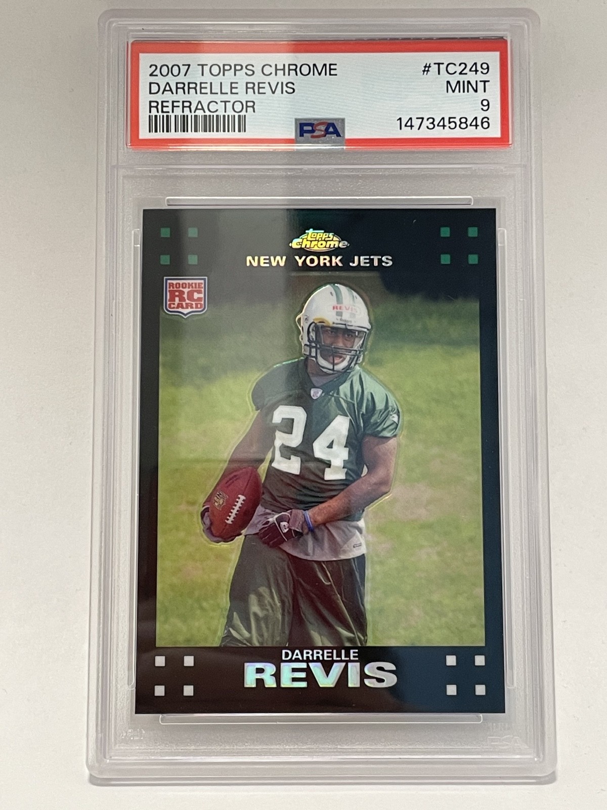 2007 Topps Chrome Darrelle Revis Rookie Refractor PSA 9