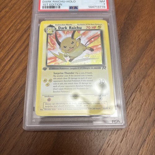 Dark Raichu (1st Edition) graded PSA 7 for sale on eBay