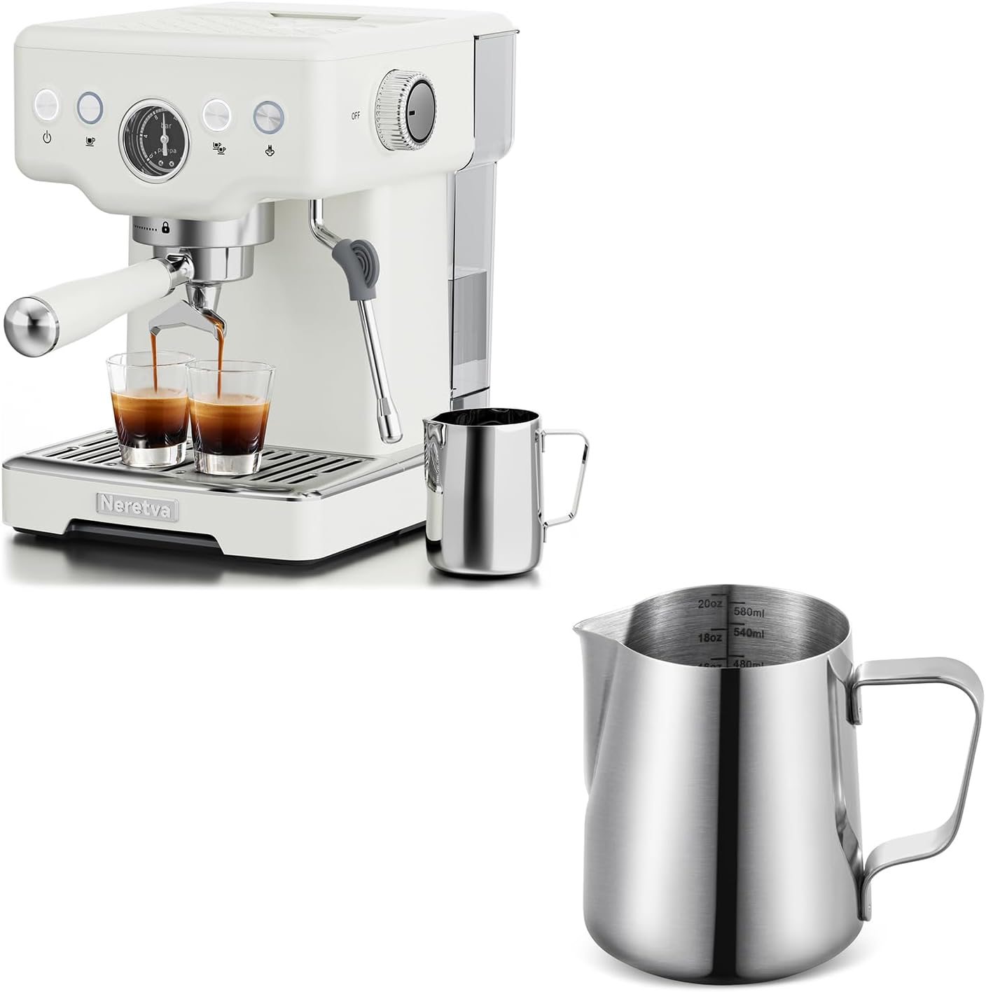 1450W Stainless Steel Coffee and Espresso Maker with