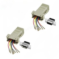 DB9 9-Pin Serial RS23 Female/Male to RJ45 Network Ethernet Modular Adapter New