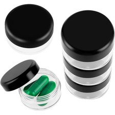 Portable Round Pill Case Organizer 5 Pack Mini Travel Medicine Container for
