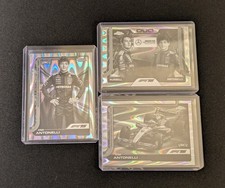2025 Topps Chrome F1 Kimi Antonelli 8, 80, 167 B&W Ray Wave Refractor 3 Card Set