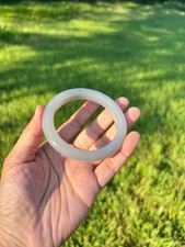 Smokey Gray Natural Nephrite Jade 56.2mm Bangle Bracelet H409 b