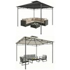 Pavillon 3x3m Wasserabweisend Stabil Winterfest Gartenpavillon mit Doppeldach