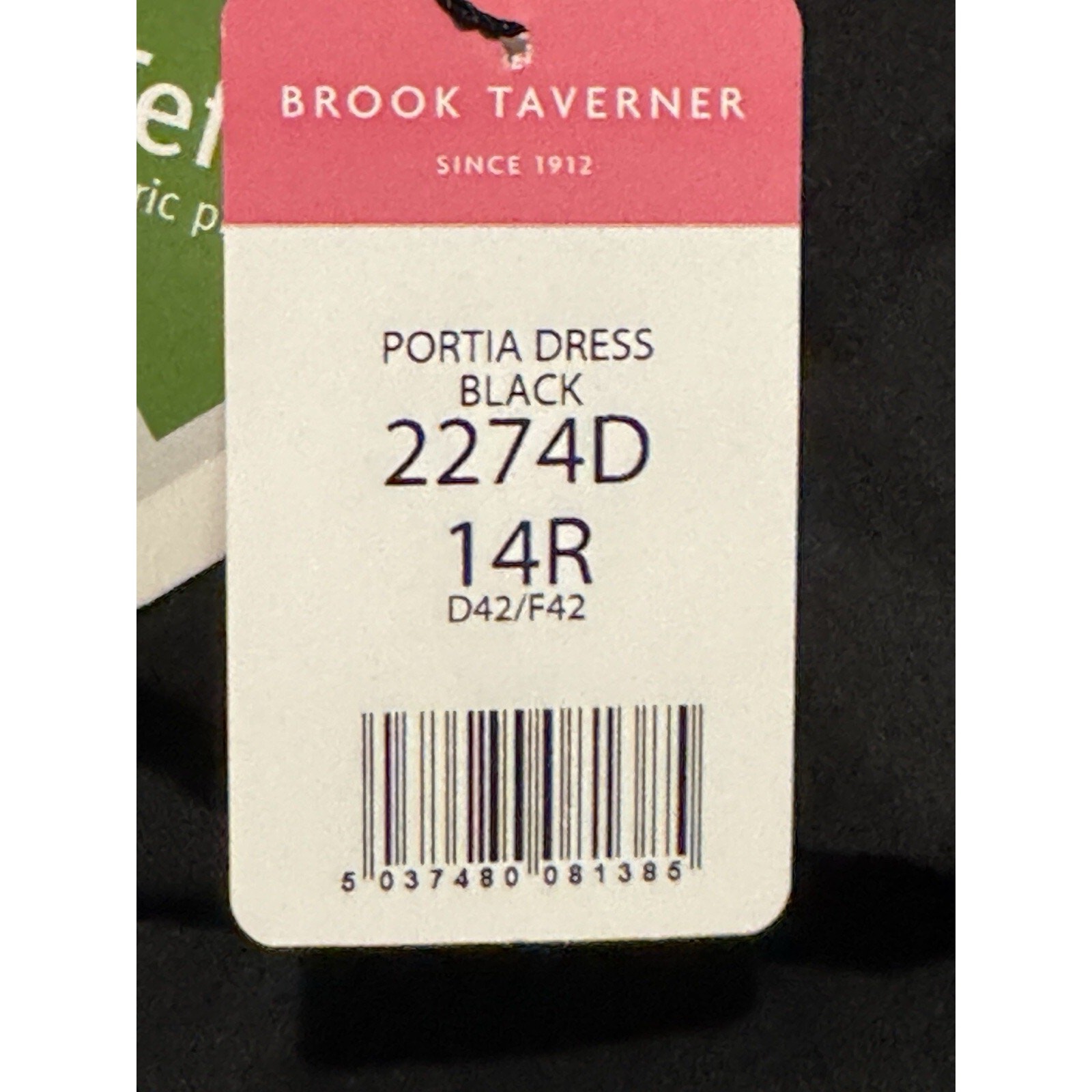 Brook Taverner Black Portia Pencil Dress Size 14 R Dark Academia Career BNWT thumbnail 10