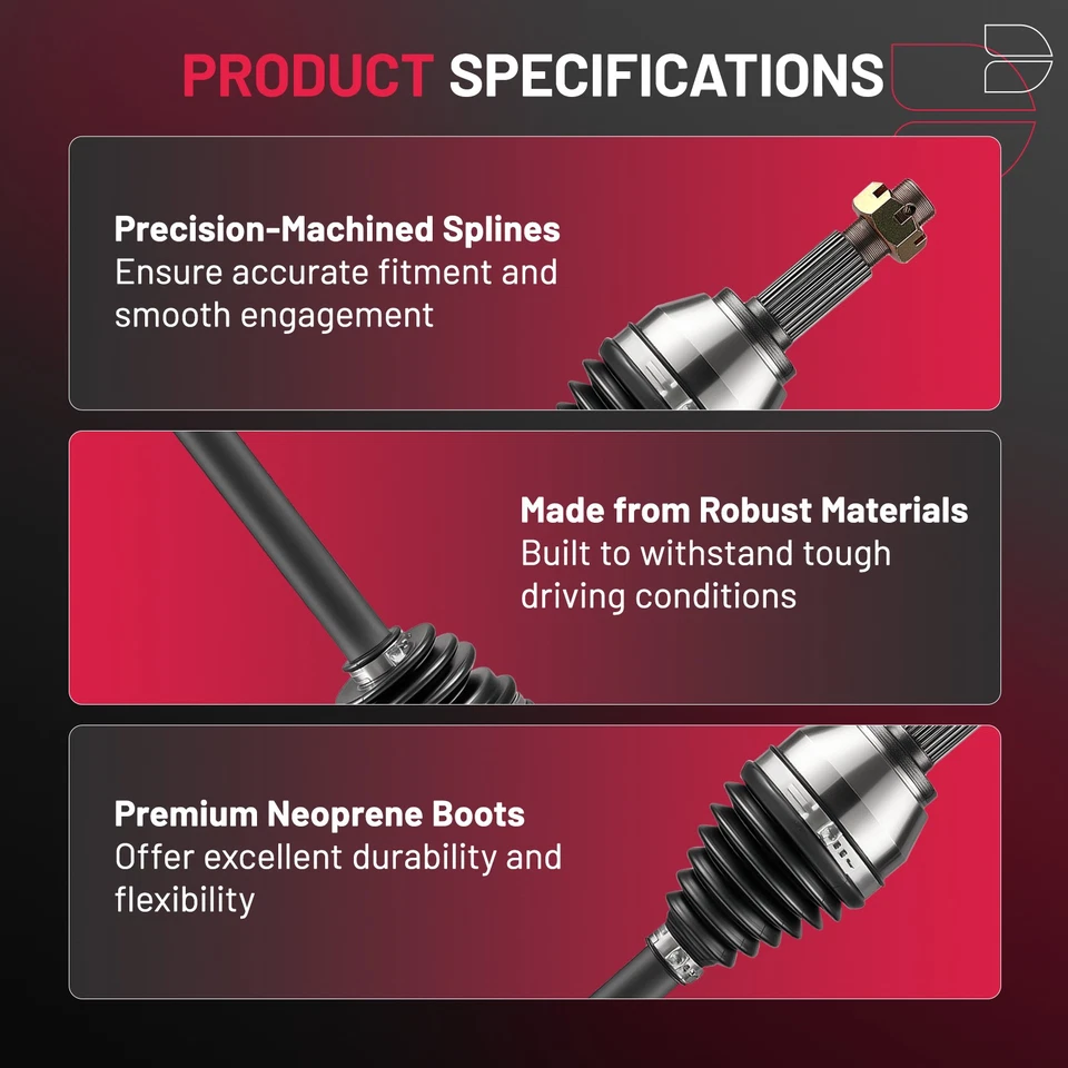 Par de ejes delanteros CV para Nissan Altima Rogue 2007-2013 automático CVT 2,5 L L L4 Foto 2 de 4