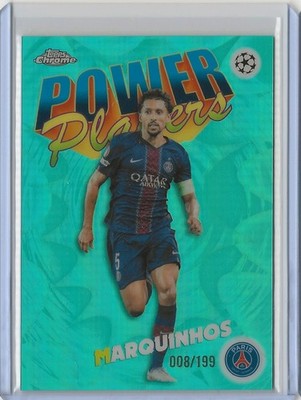 2025-26 Topps Chrome UEFA Competitions #PP-28 Marquinhos Power Players Aqua /199
