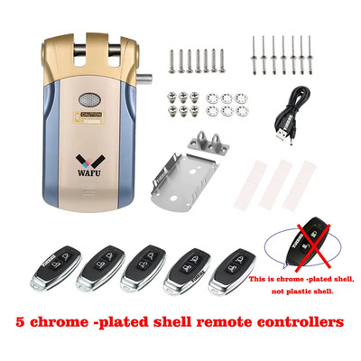 Wafu 019 Remote Control Lock 433Mhz Door Lock Invisible Deadbolt Smart Lock with
