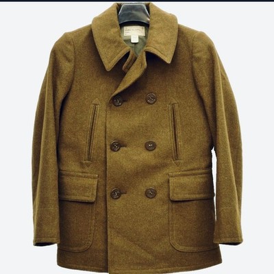 RRL ピーコート オリーブ S RRL Pea Coat Wool LEWIS Twill Olive Size XS With Tag Double RL