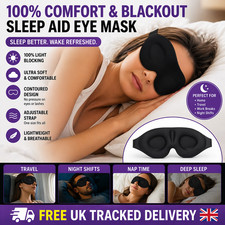 3D Blackout Sleep Mask Eye Mask Travel Blindfold Adjustable Fast UK Dispatch