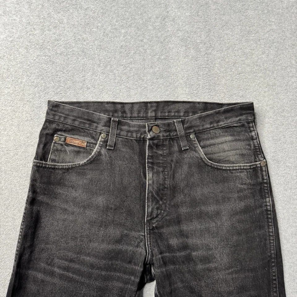 Pantalones de mezclilla Wrangler Texas para hombre 32x32 negros descoloridos corte bota elástico occidental adulto Foto 3 de 4